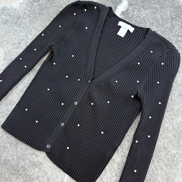 H&M Ribbed Rhinestone Cardigan - Picture 6 of 12